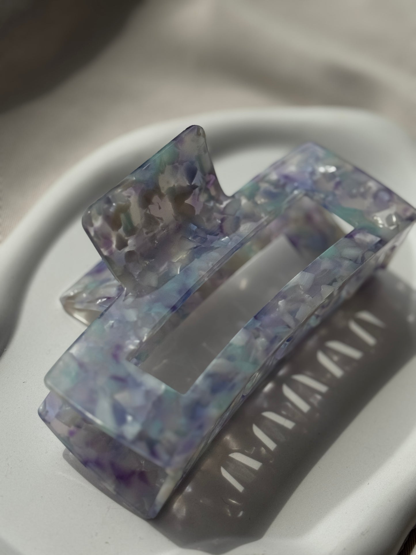 Haarklammer aus Acetat XL | LAVENDER SWIRL