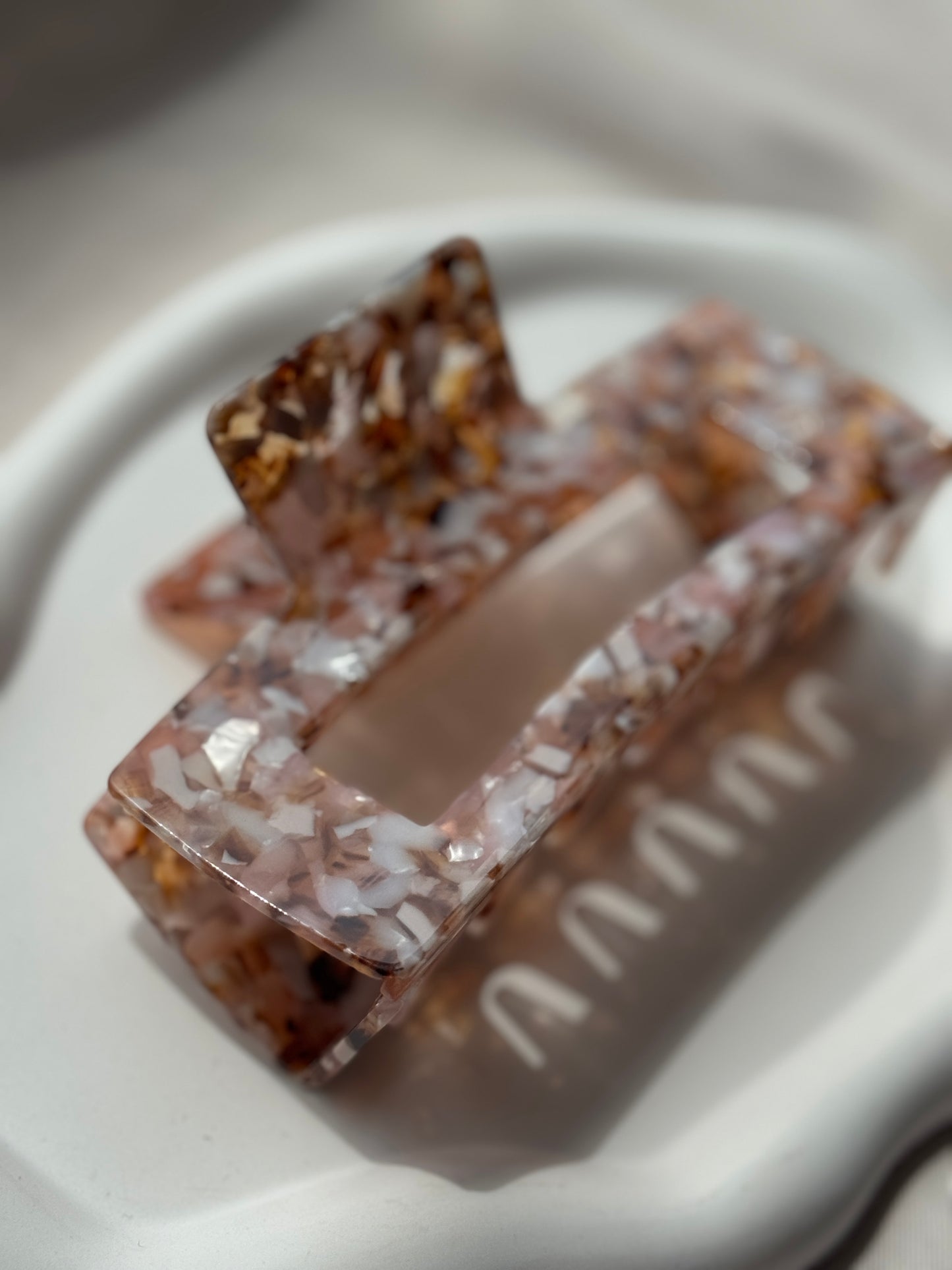 Haarklammer aus Acetat XL | BROWNIE SWIRL
