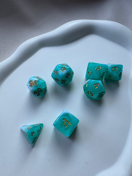 Würfel 7er Set | TÜRKIS