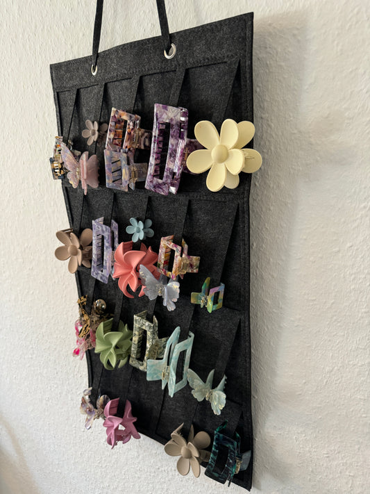 Haarklammer Organizer aus Filz