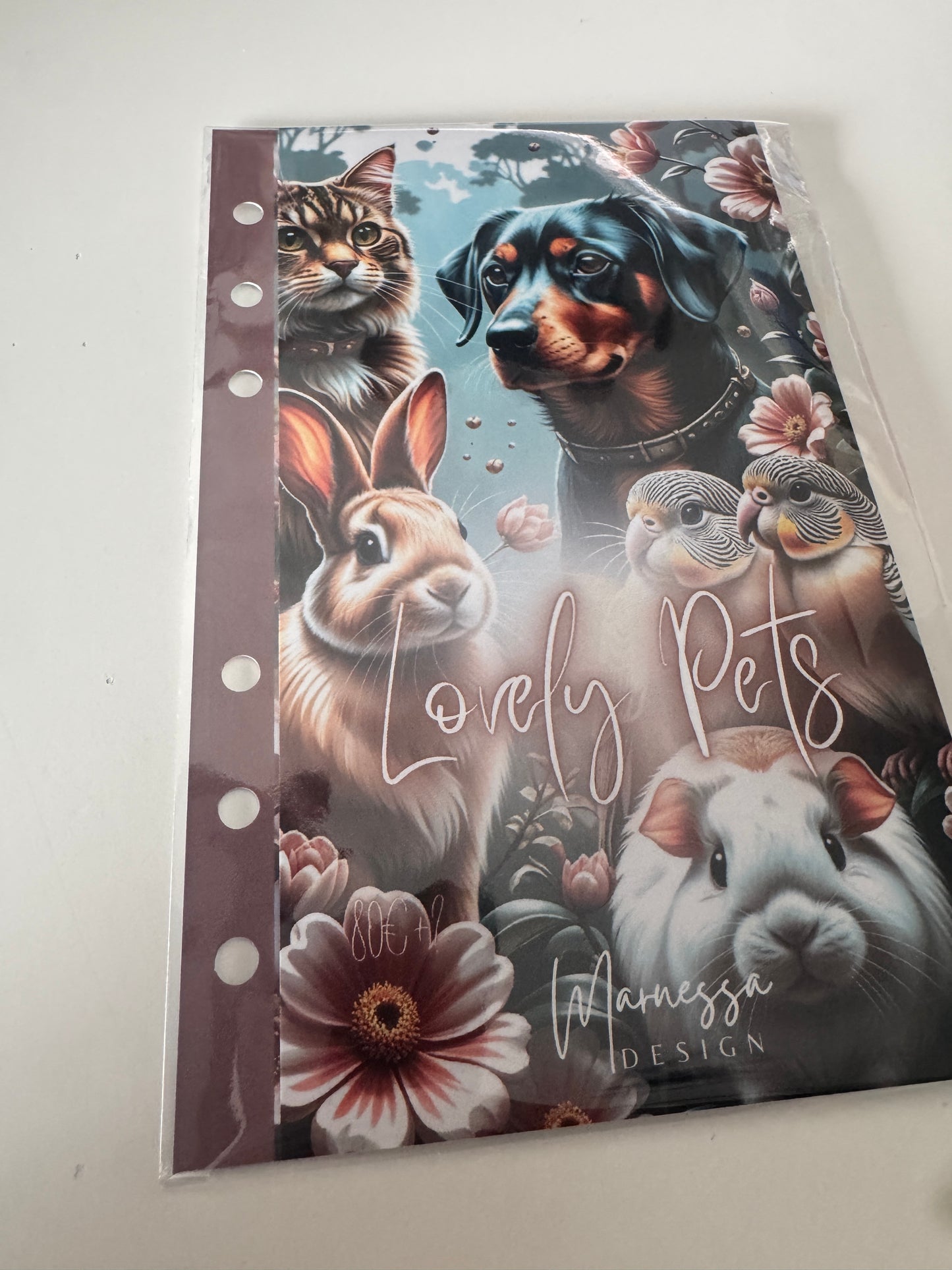 Lovely Pets "ROSY GLOW" | 2 in 1 Klappkarte zum einheften | matt foliert | A6 (B-Ware)
