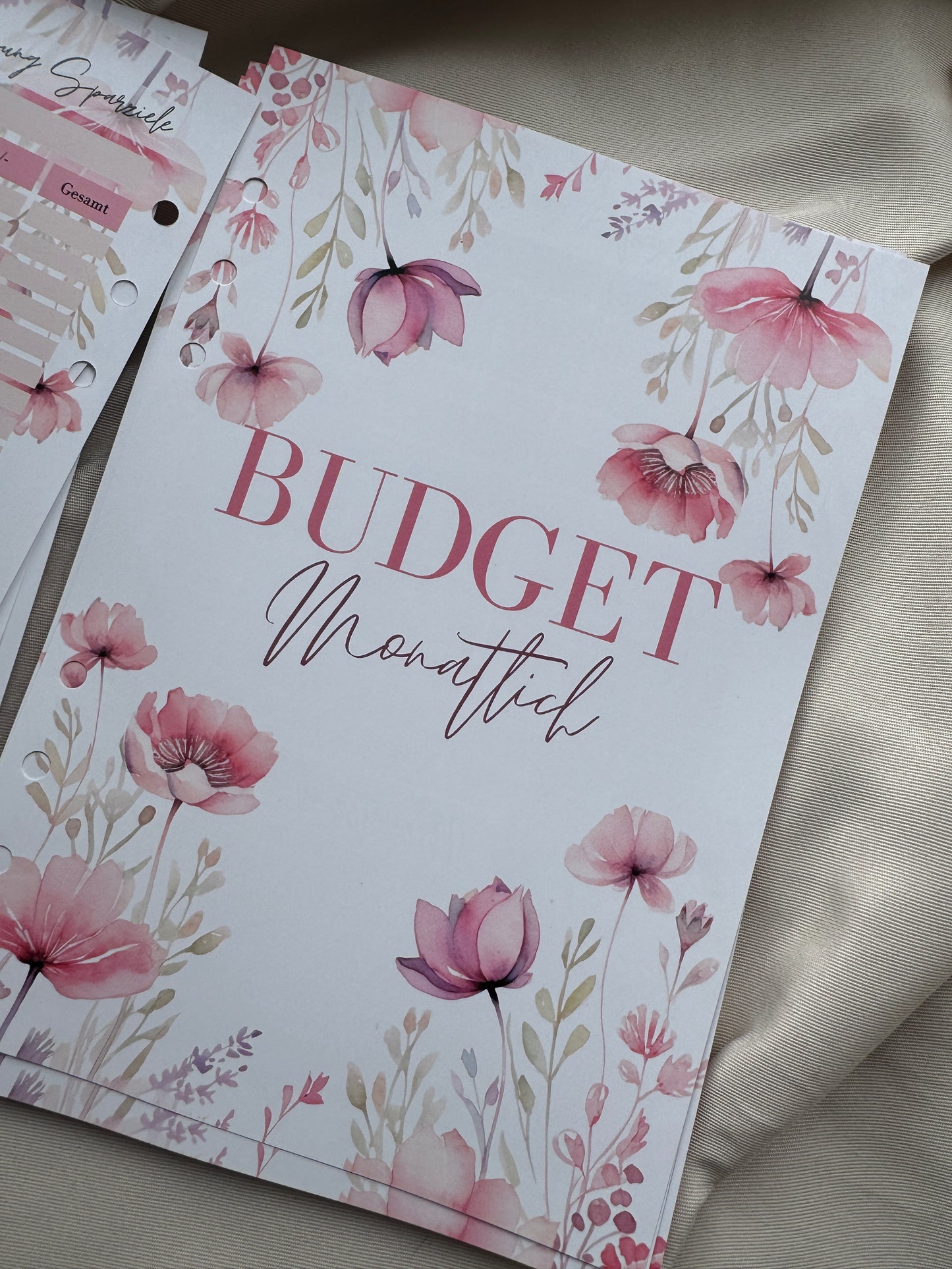Budget Planer Finanzplaner Einlagen A5 Format | ROSE FLOWERS