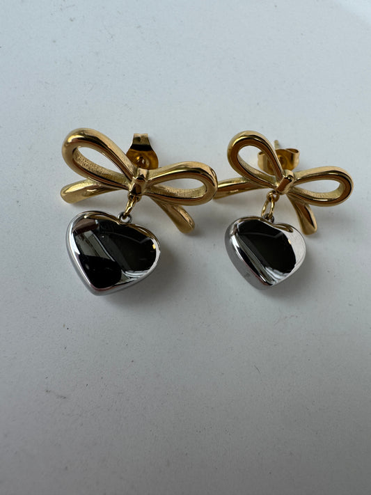 Ohrringe BOW HEART | BICOLOR