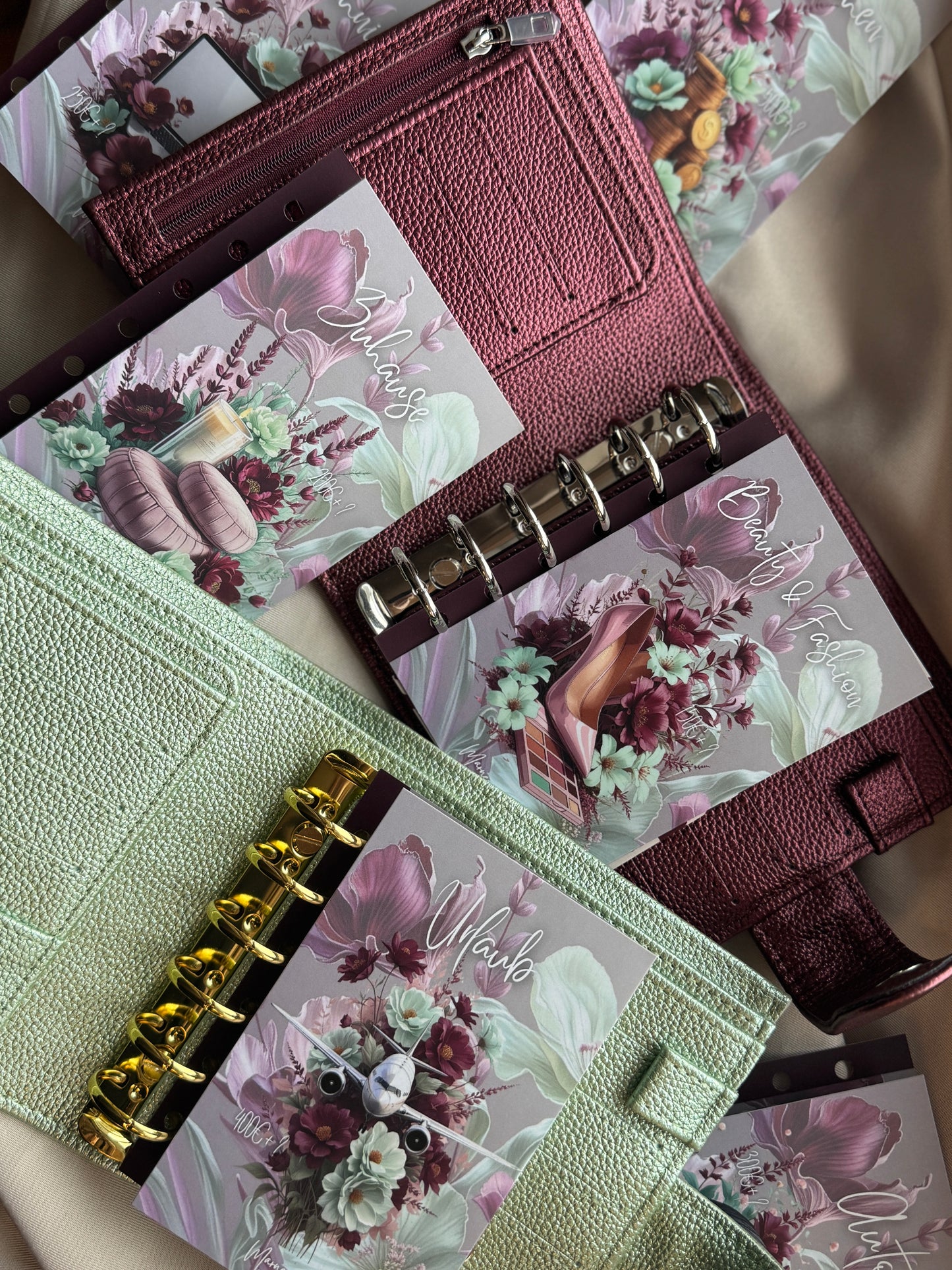 SPARZIELE BUNDLE BINDER | 2 in 1 Klappkarten zum einheften "BURMINT BLOOM" | matt foliert | A7