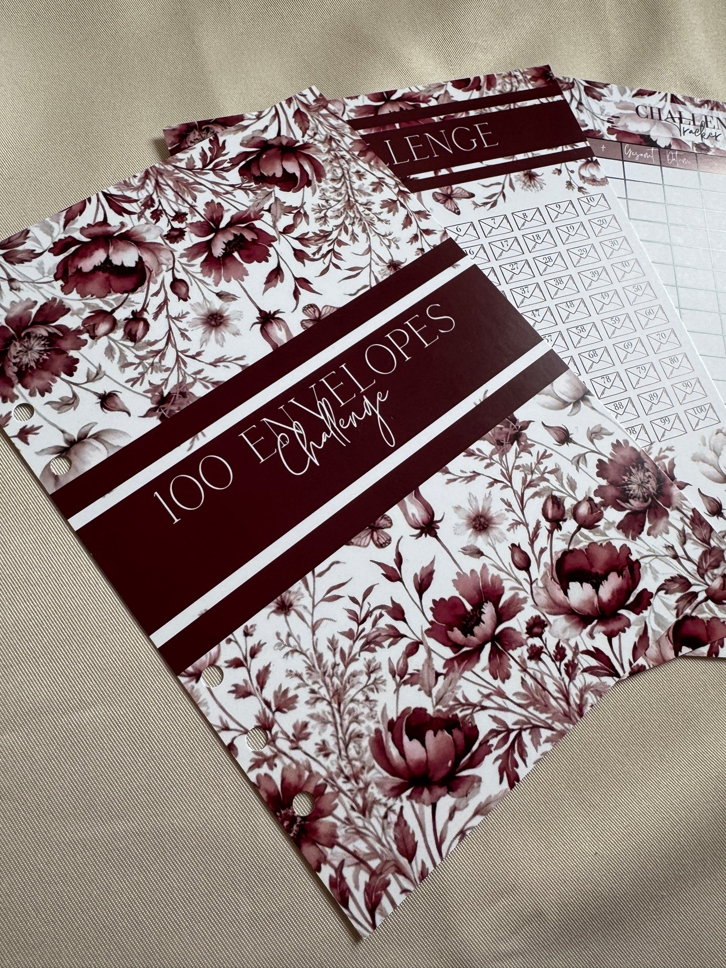 100 Envelopes Challenge inkl. Vinyl Binder & Hüllen | WILDBERRY FLOWERS (B-Ware)