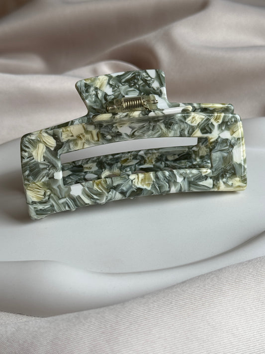 Haarklammer aus Acetat L | OLIVE CRINKLE