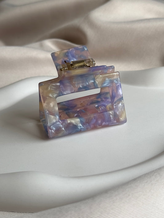 Haarklammer SQUARE M aus Acetat | LAVENDER DREAM