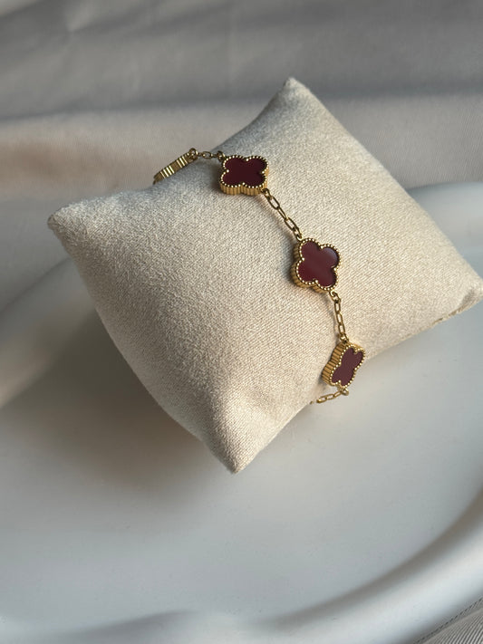 Armband CLASSY CLOVER BIG | BORDEAUX