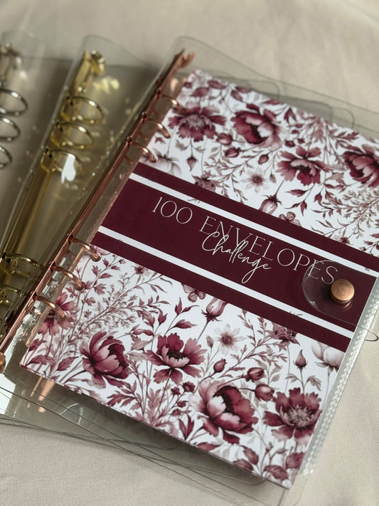 100 Envelopes Challenge inkl. Vinyl Binder & Hüllen | WILDBERRY FLOWERS (B-Ware)