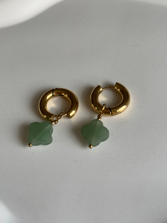 2 in 1 Ohrringe MINDY | GOLD & GRÜN