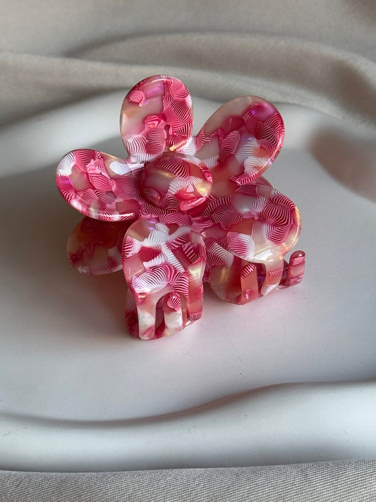 Haarklammer FLOWERFUL aus Acetat | PINK CORAL