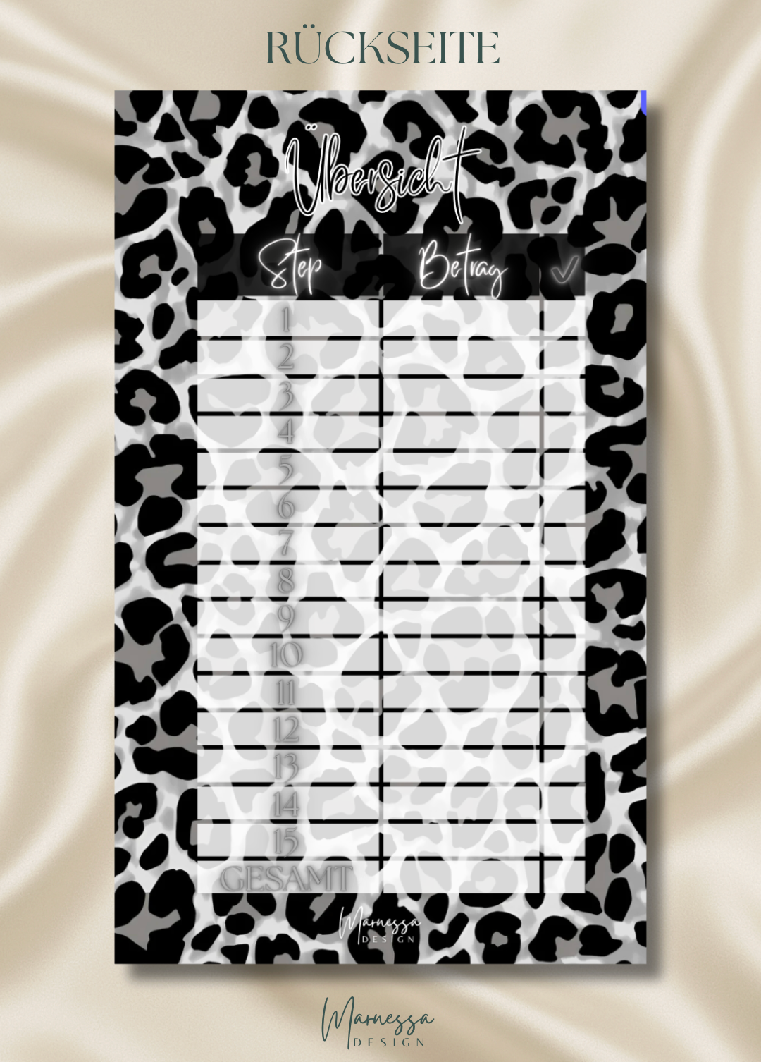 MIX & MATCH - MEIN SPARPLAN | DECKBLATT "BLACK LEO"