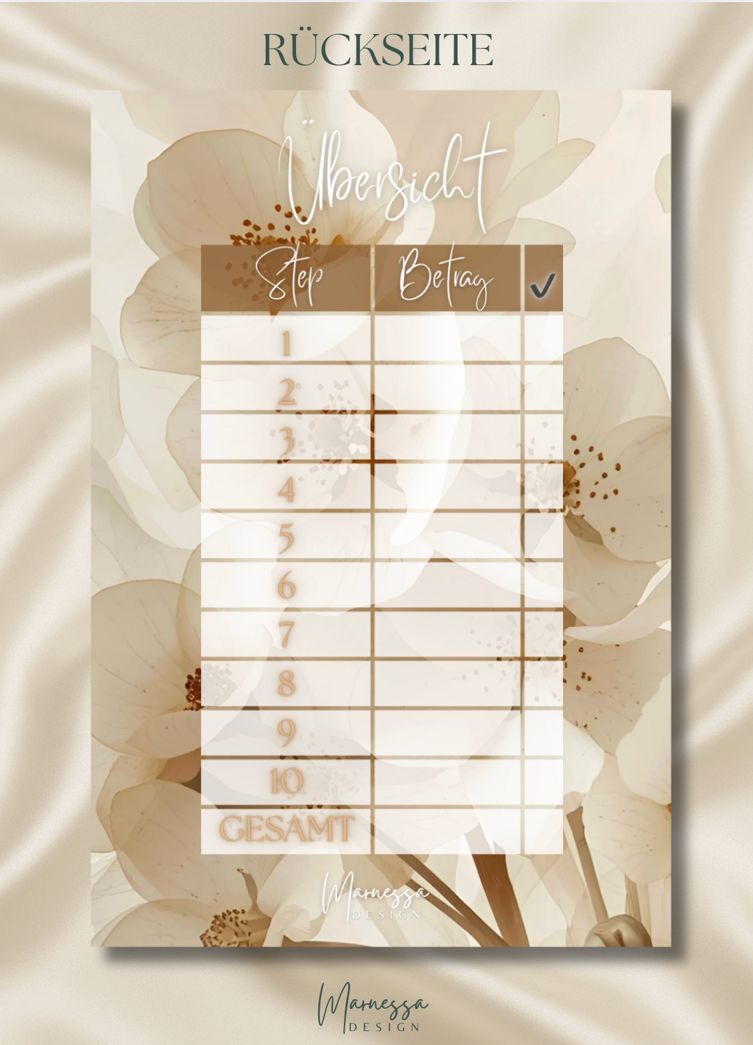 A7 MIX & MATCH - MEIN SPARPLAN | DECKBLATT "HARMONY" | matt foliert