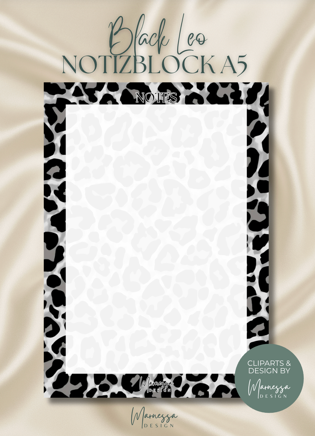 DIN A5 Notizblock | BLACK LEO